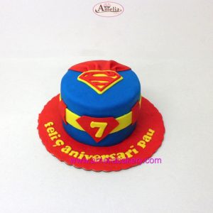 Tarta superman con logo y capa 6 pax