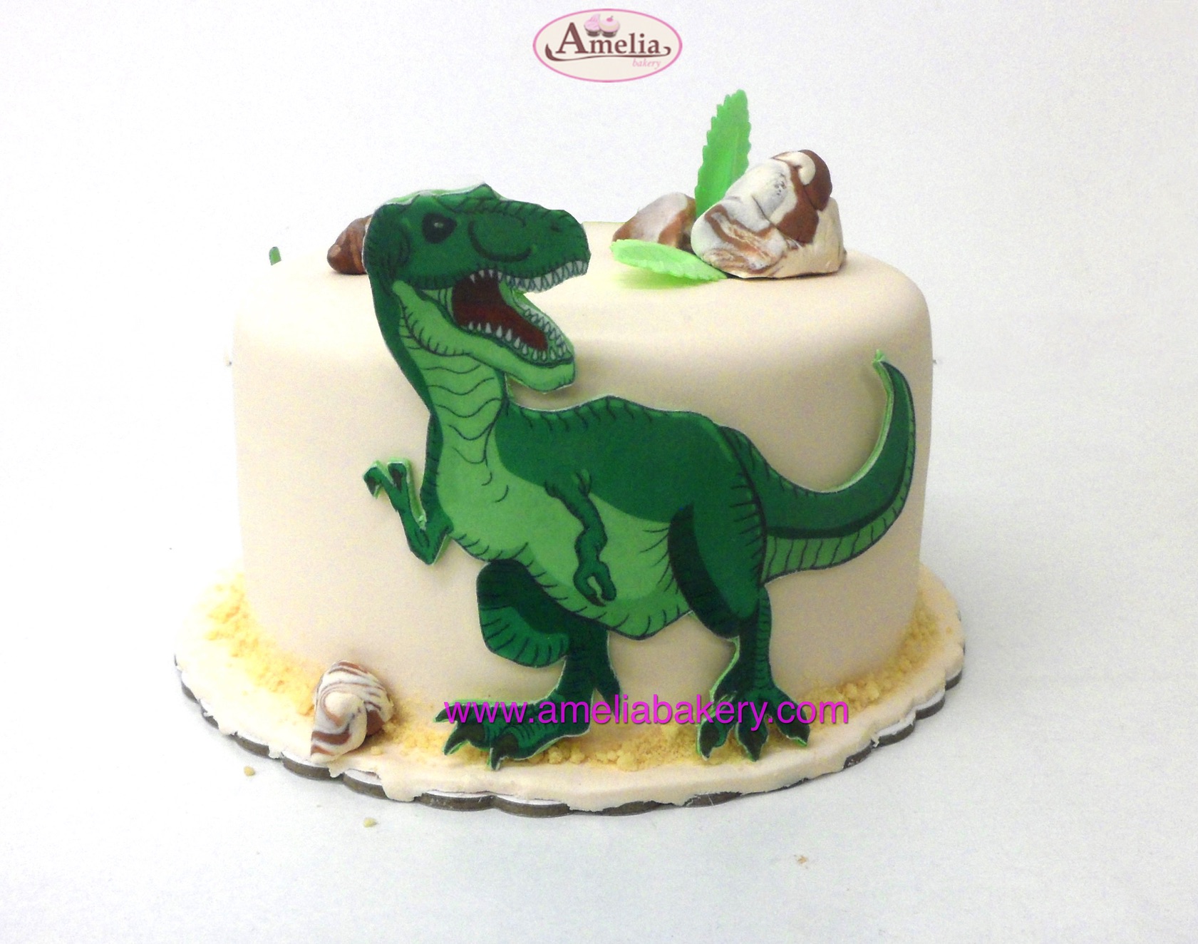 Tarta Fondant Dinosaurio infantil - Amelia Bakery
