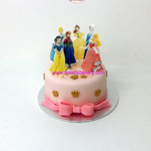 Tarta Princesas Disney oblea 3d con lazo