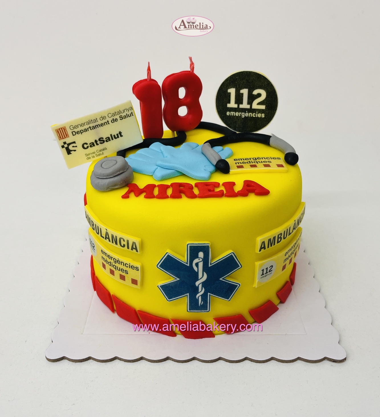 Tarta-fondant-ambulancia-112-emergencias- Catsalut